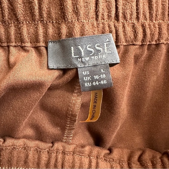 Lysse Sz Large Vegan Suede Brown Wide Leg Crop Pants - Picture 2 of 4